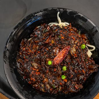 Jeong’s Noodle - Spicy jjajangmyun (#4 on the menu) - Korean Near Me - Little Ferry, New Jersey Jeong’s Noodle - Spicy jjajangmyun (#4 on the menu) - Korean Near Me - Little Ferry, New Jersey