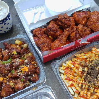 The ToreOre - Boneless sweet and sour, kimchi fries, wings 1/2 sweet and sour - Chicken Wings Near Me - Houston, Texas The ToreOre - Boneless sweet and sour, kimchi fries, wings 1/2 sweet and sour - Chicken Wings Near Me - Houston, Texas