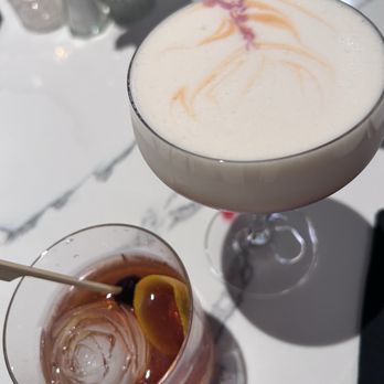Iron Rose Bar & Restaurant - Old Fashioned and Amaretto Sour with a Cabernet Float - Breakfast & Brunch Near Me - Charleston, South Carolina Iron Rose Bar & Restaurant - Old Fashioned and Amaretto Sour with a Cabernet Float - Breakfast & Brunch Near Me - Charleston, South Carolina