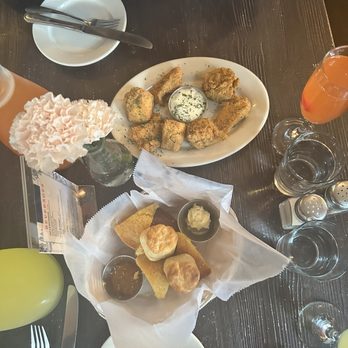 Flamingobaby Kitchen - Biscuit and cornbread basket, fried Salmon Bites - Caribbean Near Me - Brooklyn, New York