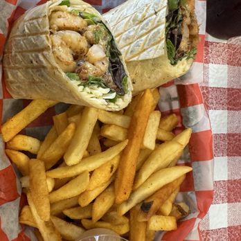 The Cajun Table - Shrimp wrap with French fries. Yummy. - Cajun/Creole Near Me - Lafayette, Louisiana The Cajun Table - Shrimp wrap with French fries. Yummy. - Cajun/Creole Near Me - Lafayette, Louisiana