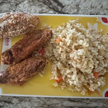 Wings & Rice - A small sampling once home and transferred to a plate. - Chicken Wings Near Me - Tucson, Arizona