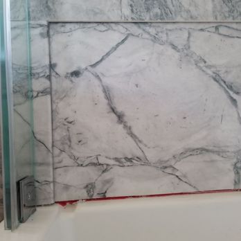 Preferred Construction - The inside of our shower where their product meets the shower floor. This was after they were supposedly done with the job. - General Contractors Near Me - Las Vegas, Nevada