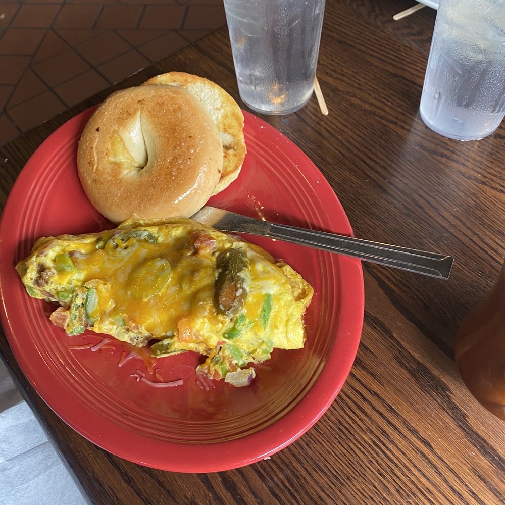 Tortuga Jack's - Mexican omelette with bagel. - Mexican Near Me - Jekyll Island, Georgia Tortuga Jack's - Mexican omelette with bagel. - Mexican Near Me - Jekyll Island, Georgia