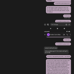 Carla Vista Sober Living - Screenshot proof to Evelyn of her bosses unprofessionalism