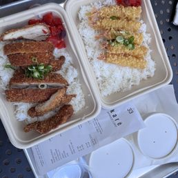 Chicken katsu and shrimp tempura Chicken katsu and shrimp tempura