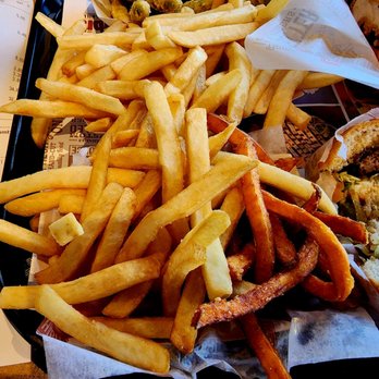 Habit - 1/2 French & 1/2 Sweet potato Fries. $3.89. French fries. $3.39. - Burgers Near Me - La Habra, California