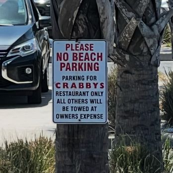 Crabby's Oceanside - Picture of the sign posted in the car park. - Seafood Near Me - Daytona Beach, Florida