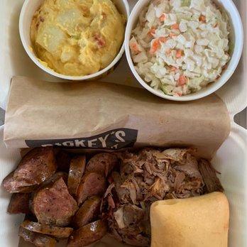 Dickey's Barbecue Pit - Potato Salad, Cabbage Slaw, Polish Kielbasa Sausage, Pulled Pork, and Dinner Roll - American Near Me - Kapolei, Hawaii Dickey's Barbecue Pit - Potato Salad, Cabbage Slaw, Polish Kielbasa Sausage, Pulled Pork, and Dinner Roll - American Near Me - Kapolei, Hawaii