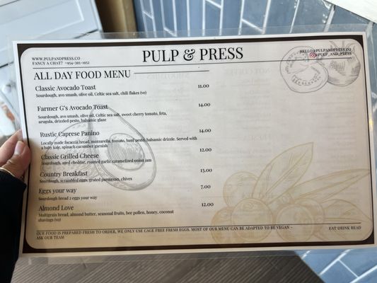 Menu photo 3 Pulp and Press Fort Lauderdale, FL Menu photo 3 Pulp and Press Fort Lauderdale, FL