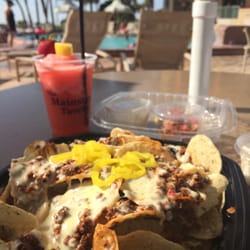 The Island Grill - Loaded nachos and frozen lemonade poolside