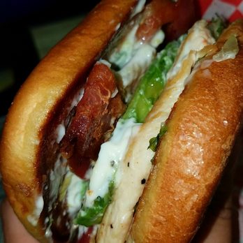 Stewart&Grub - The Apollo Chicken Burger (chicken club, grilled breast, bacon and avocado)!!! - Chicken Wings Near Me - Downey, California