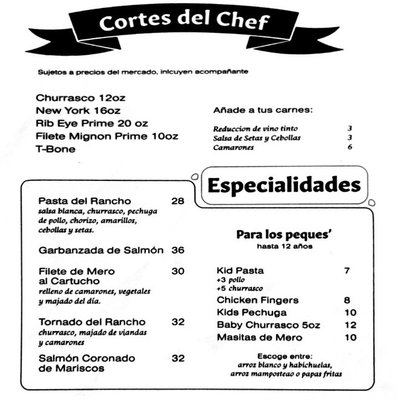 Menu photo 3 El Rancho Caguas, PR