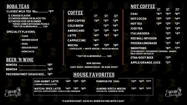 Menu photo 2 Sojourn Coffee McCloud, CA Menu photo 2 Sojourn Coffee McCloud, CA
