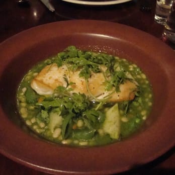 Nopa - Halibut in broth with peas, beans, and turnip - New American Near Me - San Francisco, California Nopa - Halibut in broth with peas, beans, and turnip - New American Near Me - San Francisco, California