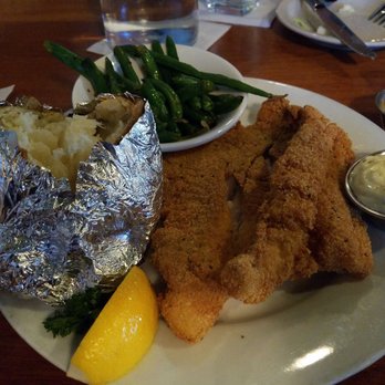 Jerry's Seafood - Catfish, baked potato and green beans - Seafood Near Me - Bowie, Maryland
