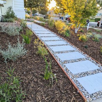 Green Crest - New custom steps with pebbles - Landscaping Near Me - Canoga Park , California Green Crest - New custom steps with pebbles - Landscaping Near Me - Canoga Park , California