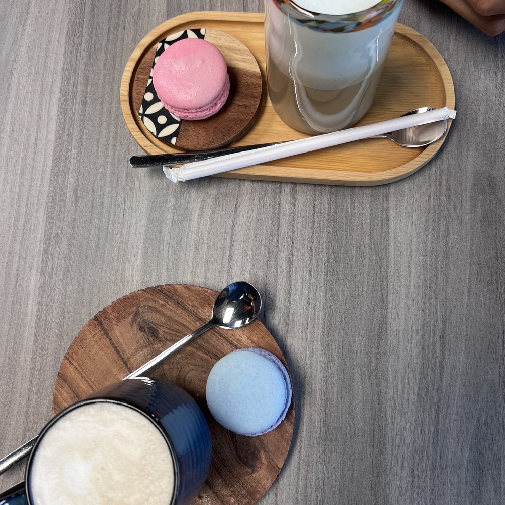 Flourish Cafe - a glass of milk and a plate of macarons - Cafes Near Me - Holland, Pennsylvania Flourish Cafe - a glass of milk and a plate of macarons - Cafes Near Me - Holland, Pennsylvania