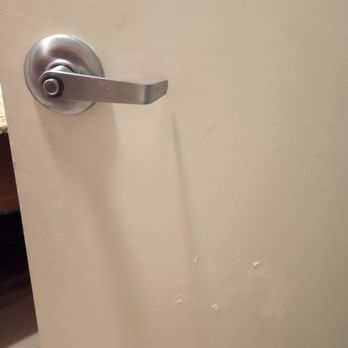 Hampton Inn & Suites Orange Beach/Gulf Front - Toothpaste splattered on door, lotion and fingerprints on door handle - Hotels Near Me - Orange Beach, Alabama