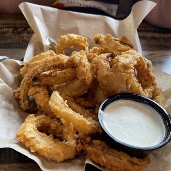 Empire Burger - Onion rings with Ranch dipping sauce - Burgers Near Me - Breckenridge, Colorado Empire Burger - Onion rings with Ranch dipping sauce - Burgers Near Me - Breckenridge, Colorado