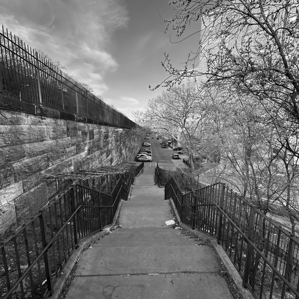 Polo Grounds Towers - Down these stairs to the plaque - Apartments Near Me - Manhattan, New York