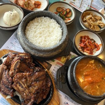 BCD Tofu House - Galbi Combo w/ Kimchi Beef Soon Tofu (Mild) - Korean Near Me - Irvine, California BCD Tofu House - Galbi Combo w/ Kimchi Beef Soon Tofu (Mild) - Korean Near Me - Irvine, California