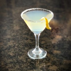 R Bar & Grill - Lemon drop martini with a sugar rim and lemon twist.