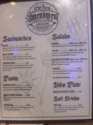 Menu photo 8 The First Amendment a Pizza Joint Claremont, CA