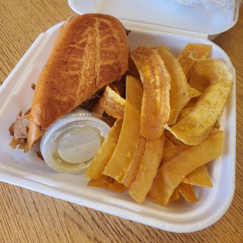 Havanazucar Cuban Restaurant - Cubano sandwich with banana chips - Cuban Near Me - Hesperia, California