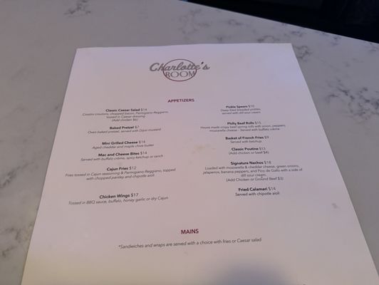 Menu photo 2 Charlotte's Room Toronto, ON