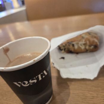 Vesta Coffee Roasters - Dark Chocolate Mocha ($7) and Chocolate Orange Scone ($6.50) - Coffee & Tea Near Me - Las Vegas, Nevada