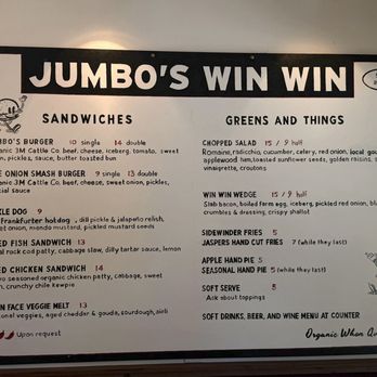 Jumbo's Win Win - Menu - Burgers Near Me - Philo, California