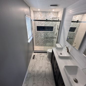 DT Plumbing & Remodeling - Bathroom Remodel !
Out with the tub and in goes a customer shower, double vanity and tile. - Plumbing Near Me - Webster, New York DT Plumbing & Remodeling - Bathroom Remodel !
Out with the tub and in goes a customer shower, double vanity and tile. - Plumbing Near Me - Webster, New York