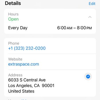 Extra Space Storage - Hours as listed online - Self Storage Near Me - Los Angeles, California Extra Space Storage - Hours as listed online - Self Storage Near Me - Los Angeles, California