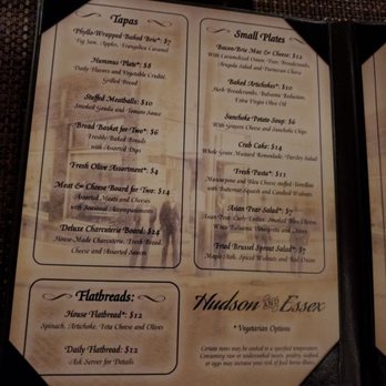 Hudson And Essex - This is the menu shared between Hudson and the Winery downstairs. - American Near Me - Mansfield, Ohio Hudson And Essex - This is the menu shared between Hudson and the Winery downstairs. - American Near Me - Mansfield, Ohio