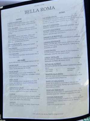 Menu photo 1 Bella Roma Clarksville, IN