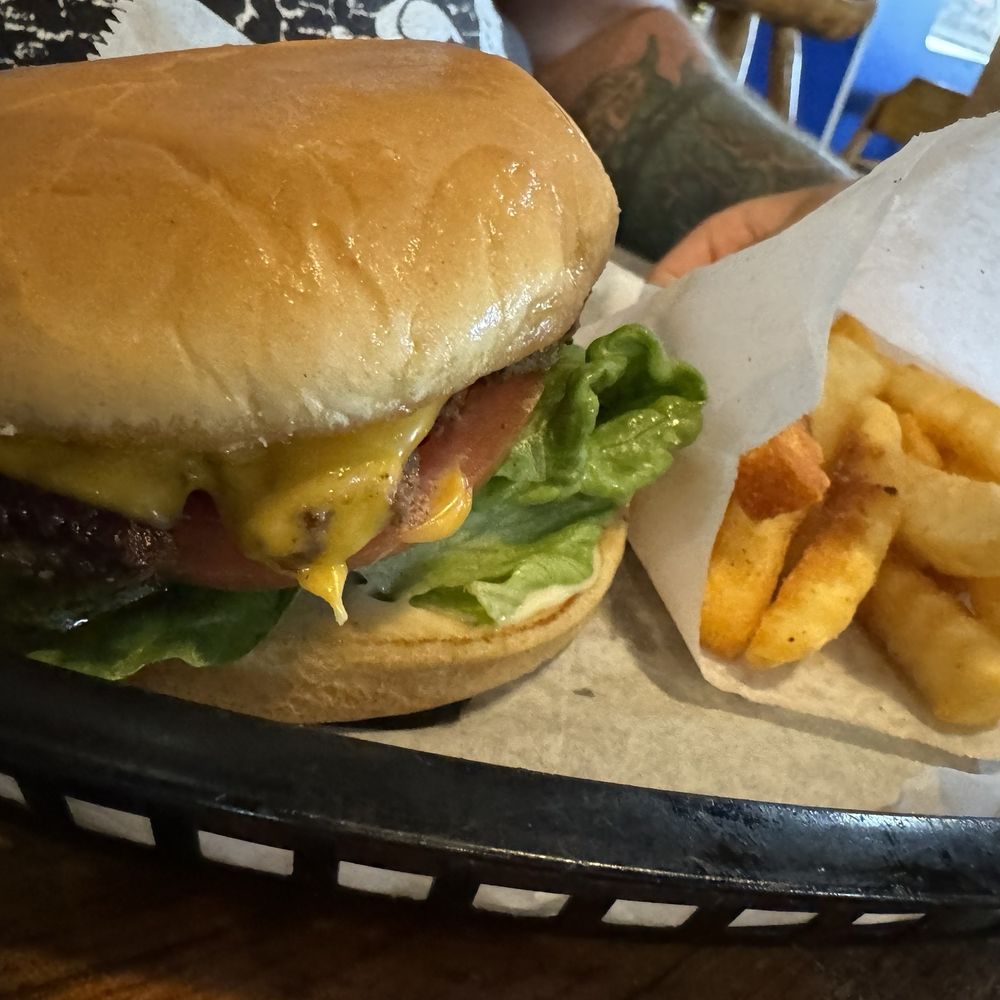 Wing Shack & Cheeseburger Grill - Kids cheeseburger with lettuce, tomato, and onion - Food Near Me - Mountain View, Arkansas Wing Shack & Cheeseburger Grill - Kids cheeseburger with lettuce, tomato, and onion - Food Near Me - Mountain View, Arkansas