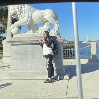 Bridge of Lions - Photo op and side view of the muscular lion statue. He's on the thin side - you can see his ribs! - Landmarks & Historical Buildings Near Me - St. Augustine, Florida Bridge of Lions - Photo op and side view of the muscular lion statue. He's on the thin side - you can see his ribs! - Landmarks & Historical Buildings Near Me - St. Augustine, Florida