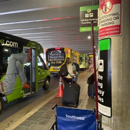 All the other shuttles waiting but no sign of North route. All the other shuttles waiting but no sign of North route.