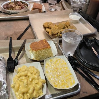 Sweet Fire Donna's - Hot Stuff Creamed Corn, Donna's Sweet Cornbread, Hot Stuff Fiery Mac and Cheese, fried pickles, Pick 2 Meats Combo Platter - Barbeque Near Me - Alexandria, Virginia Sweet Fire Donna's - Hot Stuff Creamed Corn, Donna's Sweet Cornbread, Hot Stuff Fiery Mac and Cheese, fried pickles, Pick 2 Meats Combo Platter - Barbeque Near Me - Alexandria, Virginia