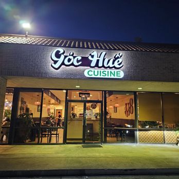 Góc Huế - outside of a restaurant at night - Coffee & Tea Near Me - Garland, Texas