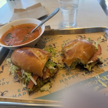 Mendocino Farms - Peruvian steak sandwich and Tomato basil soup - Salad Near Me - Dublin, California Mendocino Farms - Peruvian steak sandwich and Tomato basil soup - Salad Near Me - Dublin, California