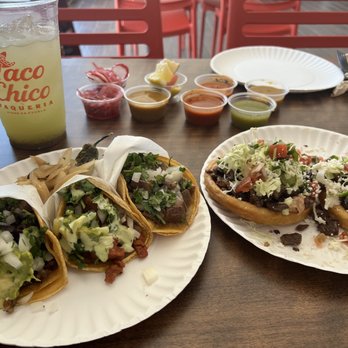 Taco Chico - Agua fresca chia & cucumber Tacos: lengua, asada, and pastor. Sopes: asada - Tacos Near Me - Tustin, California Taco Chico - Agua fresca chia & cucumber Tacos: lengua, asada, and pastor. Sopes: asada - Tacos Near Me - Tustin, California