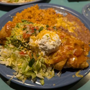 Macayo's Mexican Food - Chicken Chimicanga with rice, beans, guac and sour cream. Delicious! - Mexican Near Me - Phoenix, Arizona Macayo's Mexican Food - Chicken Chimicanga with rice, beans, guac and sour cream. Delicious! - Mexican Near Me - Phoenix, Arizona