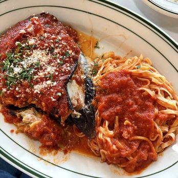 Mandola's Italian - Eggplant Parmigiana (I forgot & cut into it pre-pic) - Italian Near Me - Austin, Texas
