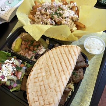 Hot Gyros Mediterranean Grill - beef & lamb plate with greek fries - Mediterranean Near Me - Mount Vernon, Washington Hot Gyros Mediterranean Grill - beef & lamb plate with greek fries - Mediterranean Near Me - Mount Vernon, Washington