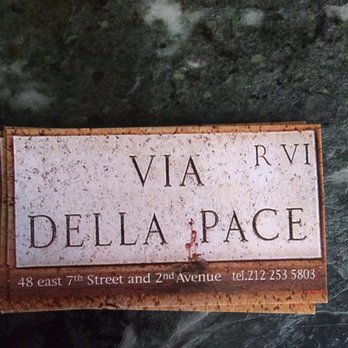 Via Della Pace - Card - Italian Near Me - New York, New York Via Della Pace - Card - Italian Near Me - New York, New York