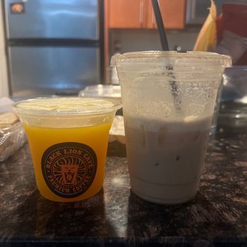 Black Lion Cafe - The OJ has gotta be $5 for 6 oz, if the cup to the right is 12 oz - Cafes Near Me - Silver Spring, Maryland Black Lion Cafe - The OJ has gotta be $5 for 6 oz, if the cup to the right is 12 oz - Cafes Near Me - Silver Spring, Maryland