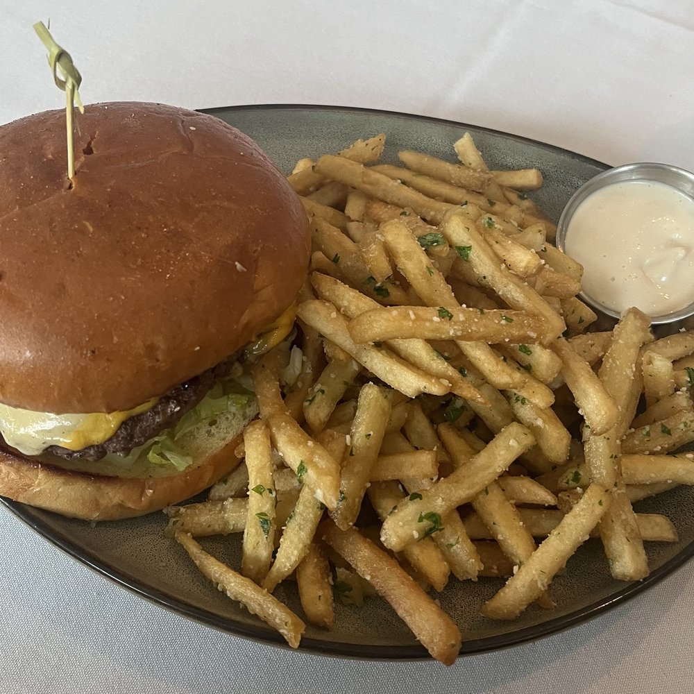 Parc - Parc burger with truffle fries. - New American Near Me - Detroit, Michigan Parc - Parc burger with truffle fries. - New American Near Me - Detroit, Michigan