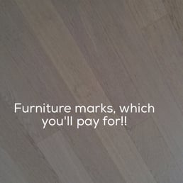 Pictures of the laminate floor which marks and scratches very easily & unless you can levitate Pictures of the laminate floor which marks and scratches very easily & unless you can levitate
